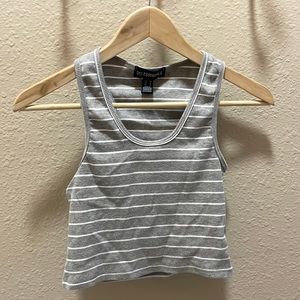 Grey and white striped top